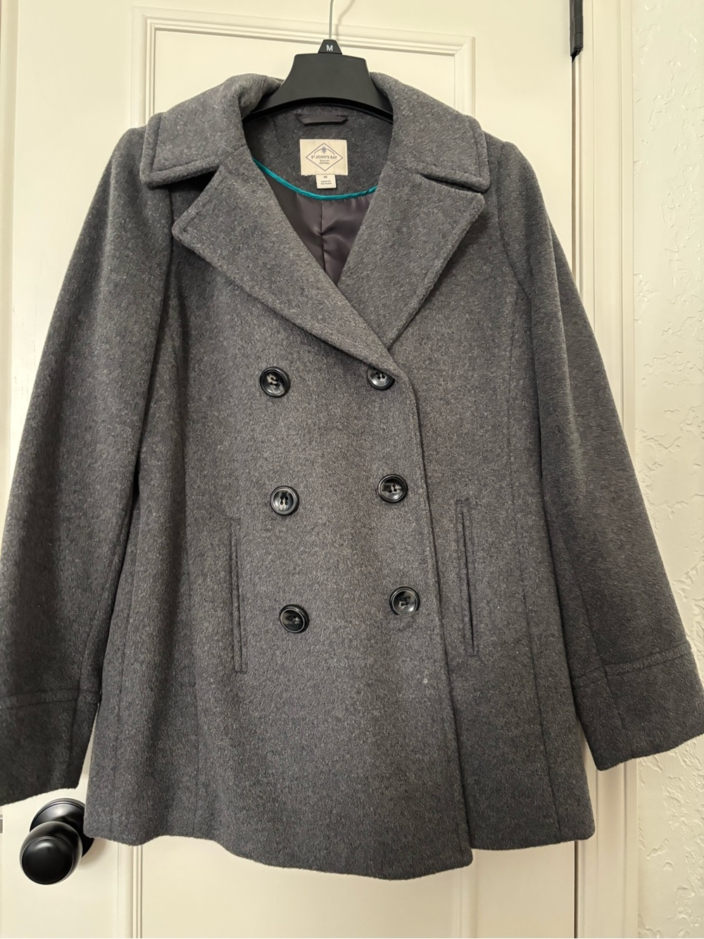 Gray Wool Blend Peacoat